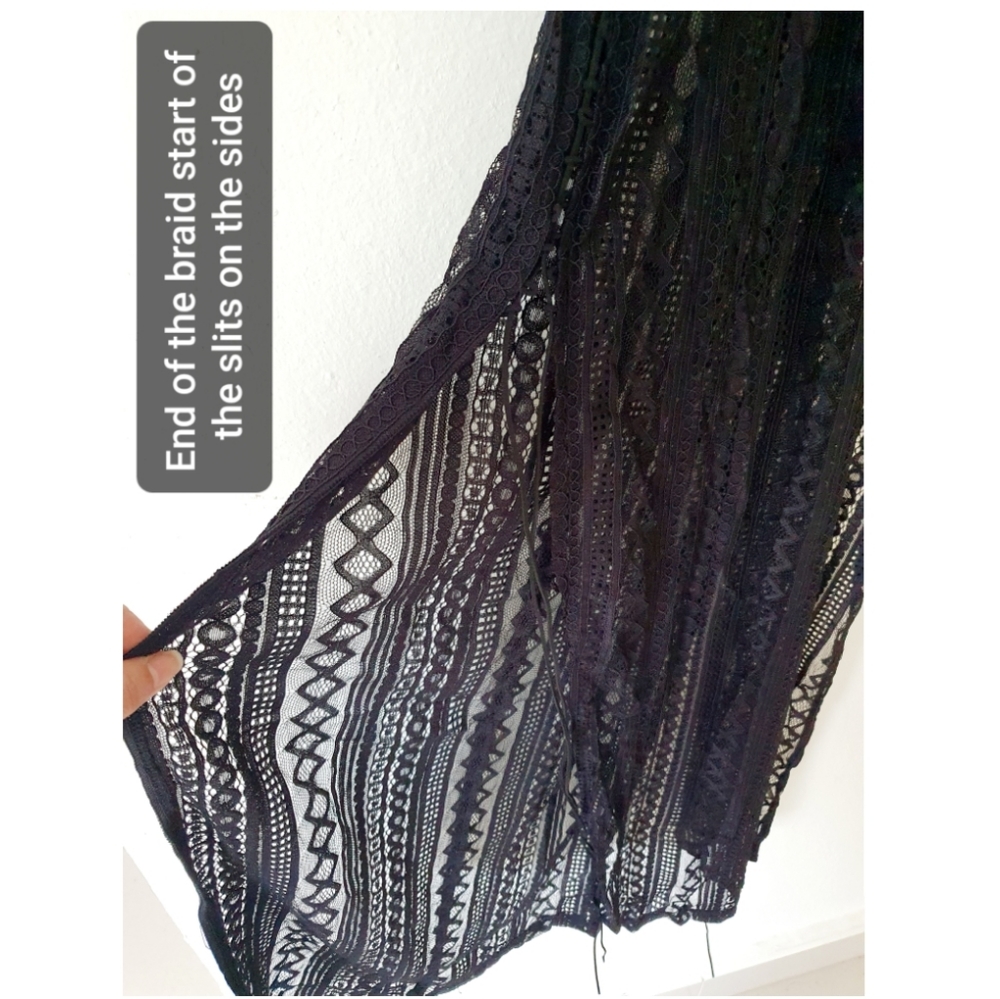 Melissa Crochet Lace Maxi Cover-Up – Black – Adjustable Side Tie - Picture 12 of 16